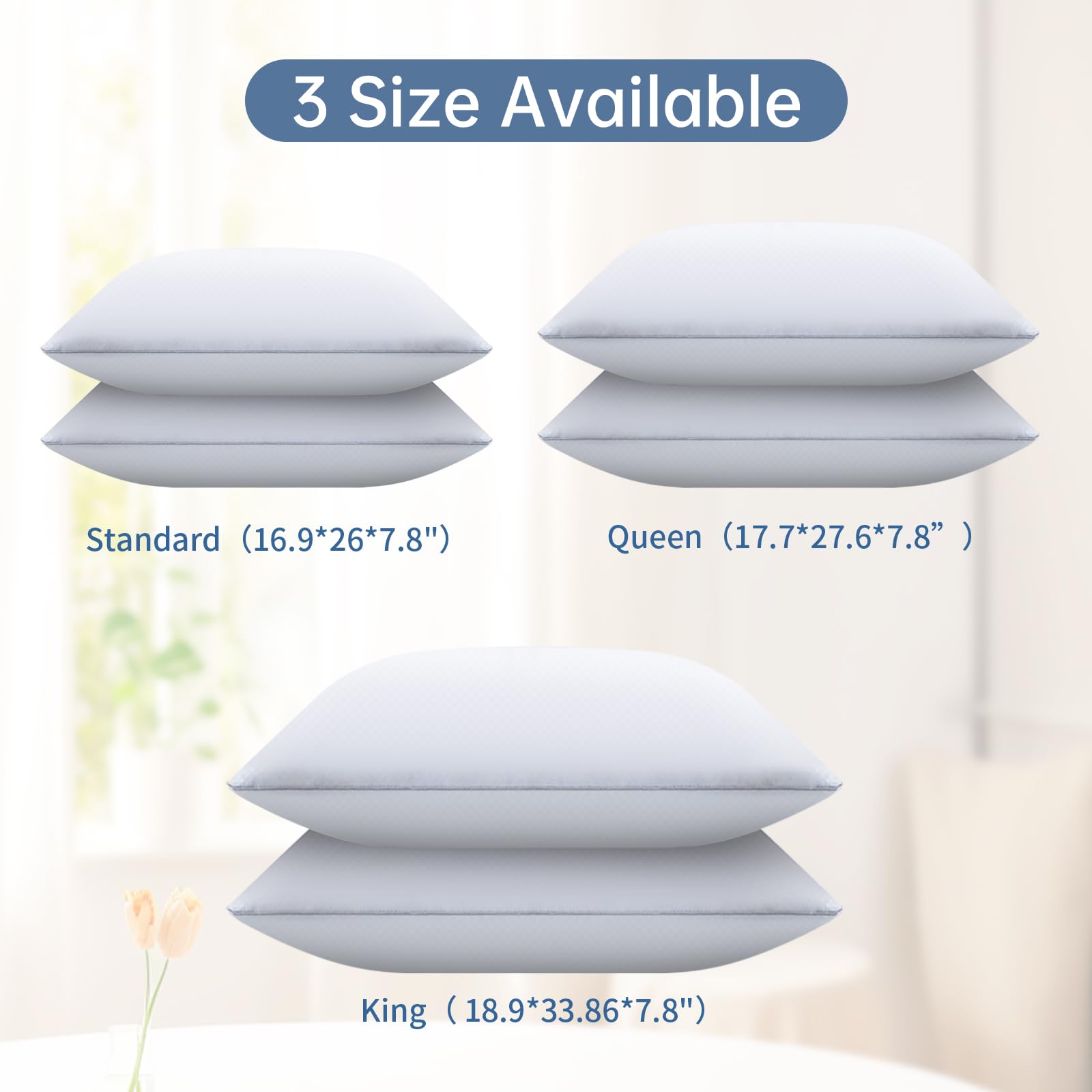 Piwaal bed pillows microfiber filling closeup highlights durable, responsive support.