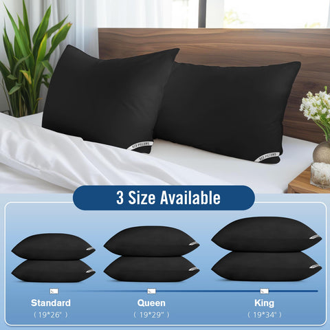Piwaal bed pillows standard 4-pack offer even support for all sleep positions.