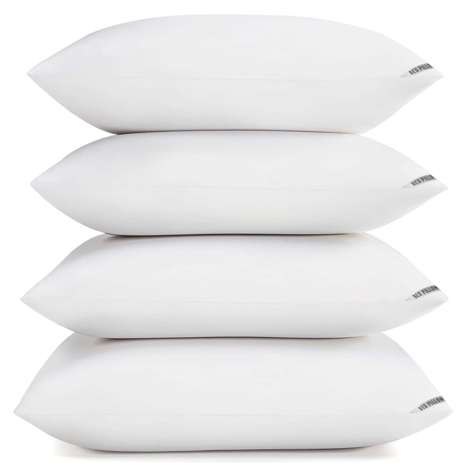 Piwaal luxury hotel pillows 4-pack on bed for premium sleep