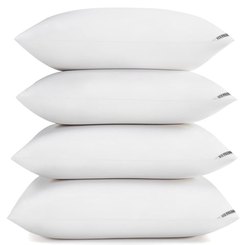 Piwaal luxury hotel pillows 4-pack on bed for premium sleep