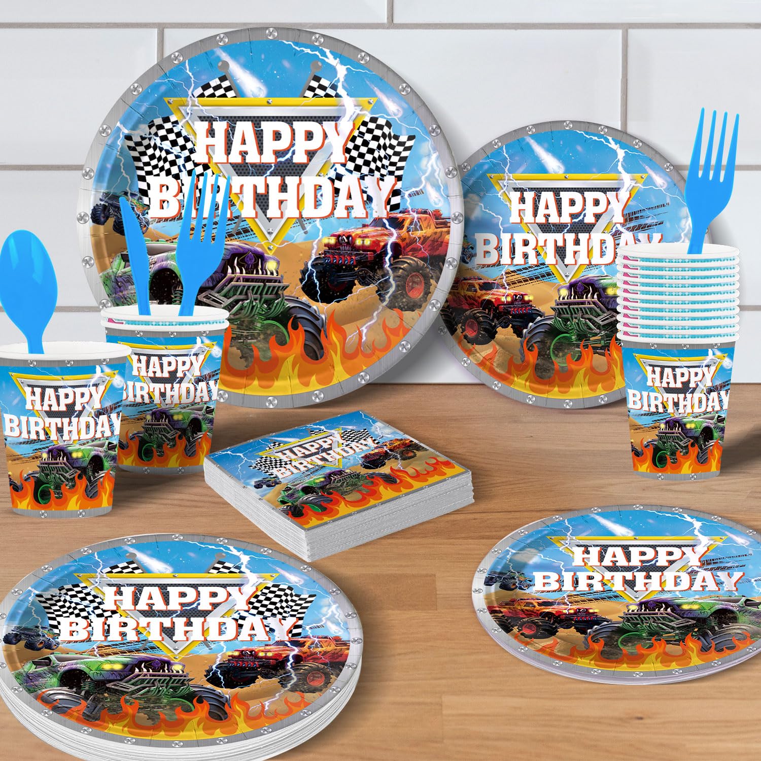 PIXEL PLUNGE Monster Truck party scene capturing a festive racing celebration.