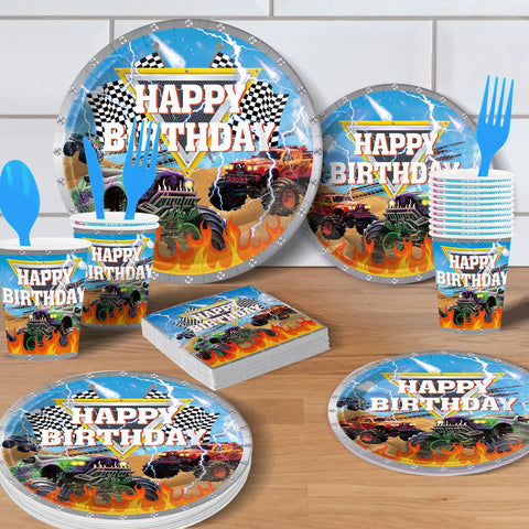 PIXEL PLUNGE Monster Truck party scene capturing a festive racing celebration.