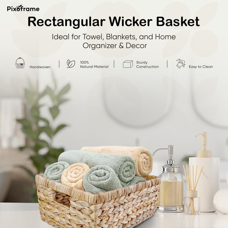 Pixoframe basket towel storage with ample space and easy access
