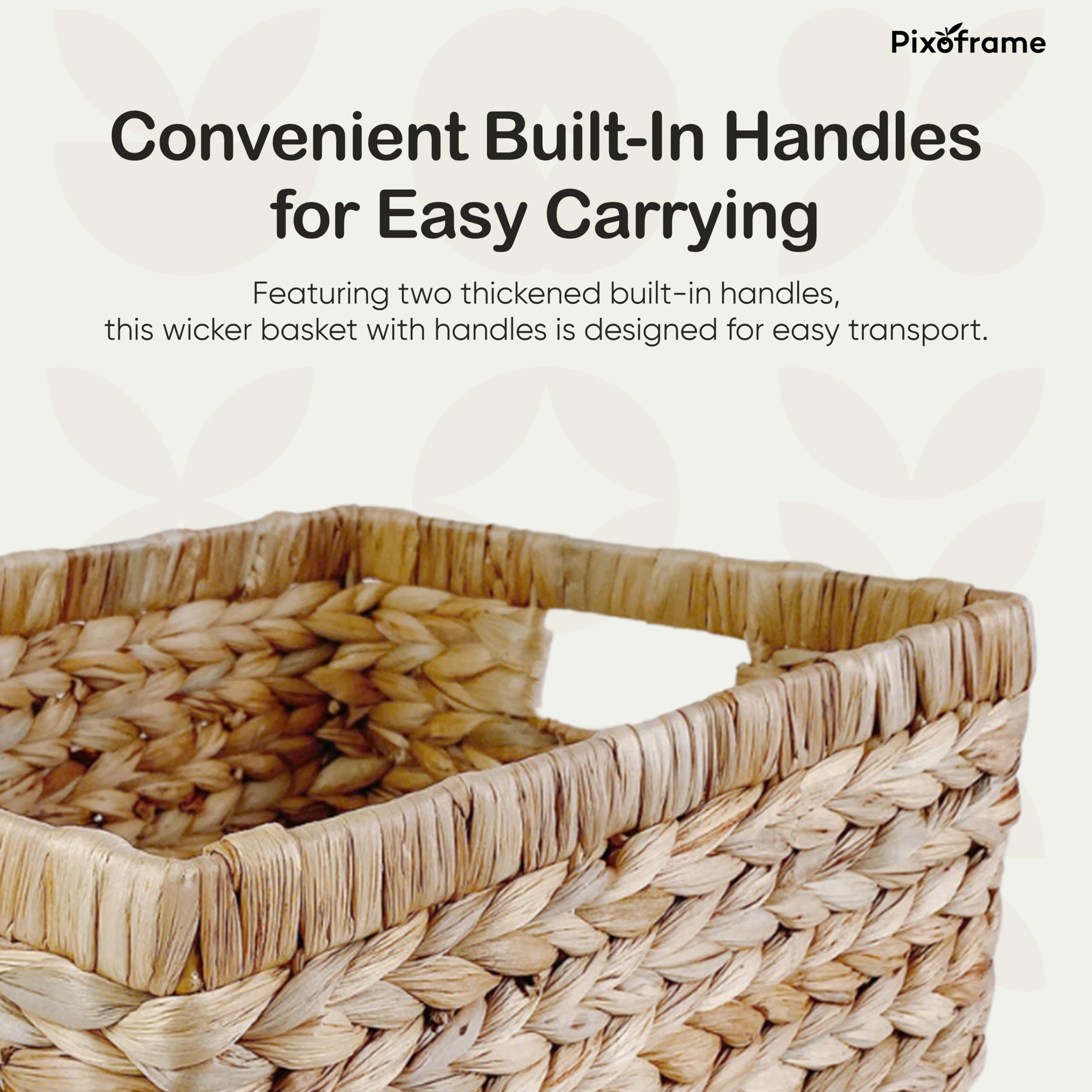 Pixoframe decorative basket for living room or bathroom decor.