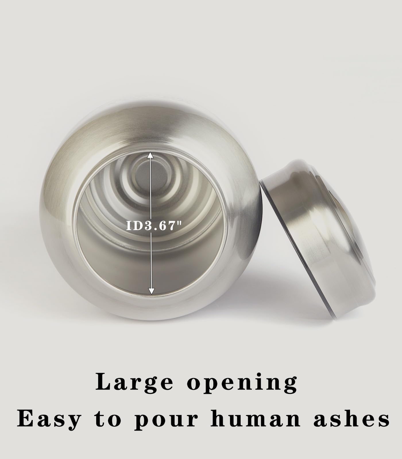 P.J homsv large urn ash silver capacity graphic shows 180 cubic inches