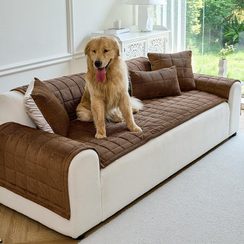 PJLZJFBY couch cover with non-slip backing keeping in place on smooth furniture