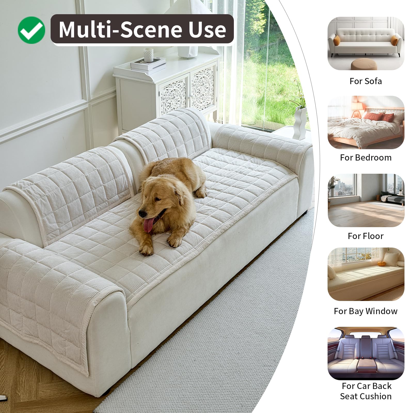 PJLZJFBY beige-white color couch cover blends with home decor