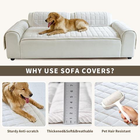 PJLZJFBY couch cover on sofa showing ease of use and protection