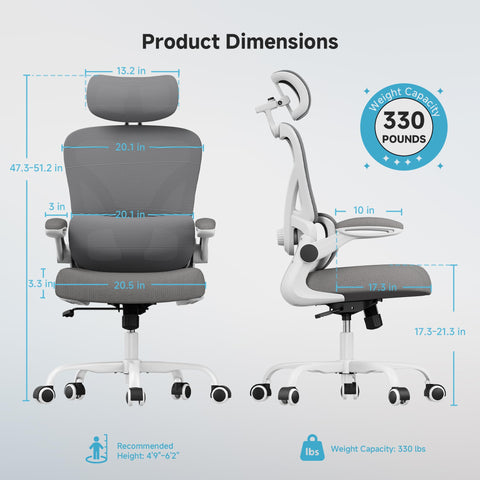 PKPT chair with three-level lumbar support for customized lower back comfort
