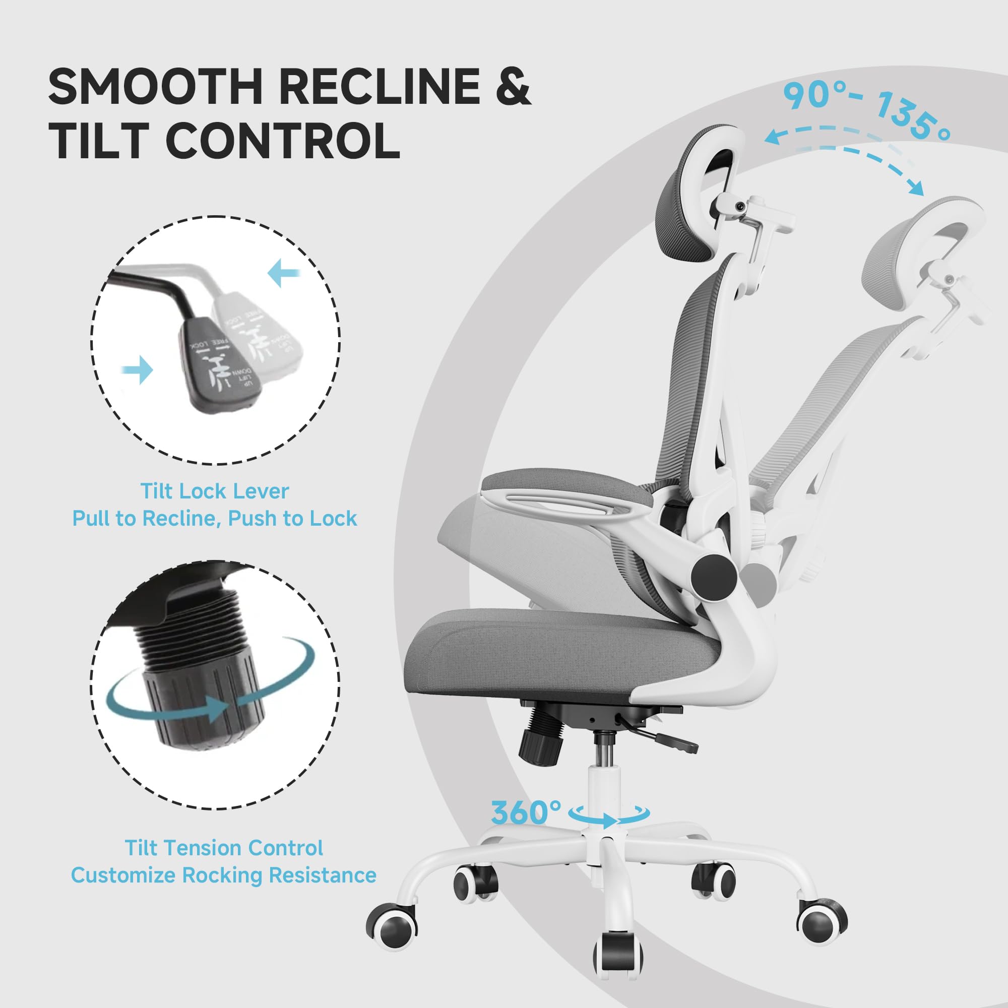 PKPT 360-degree swivel and smooth wheels for easy movement