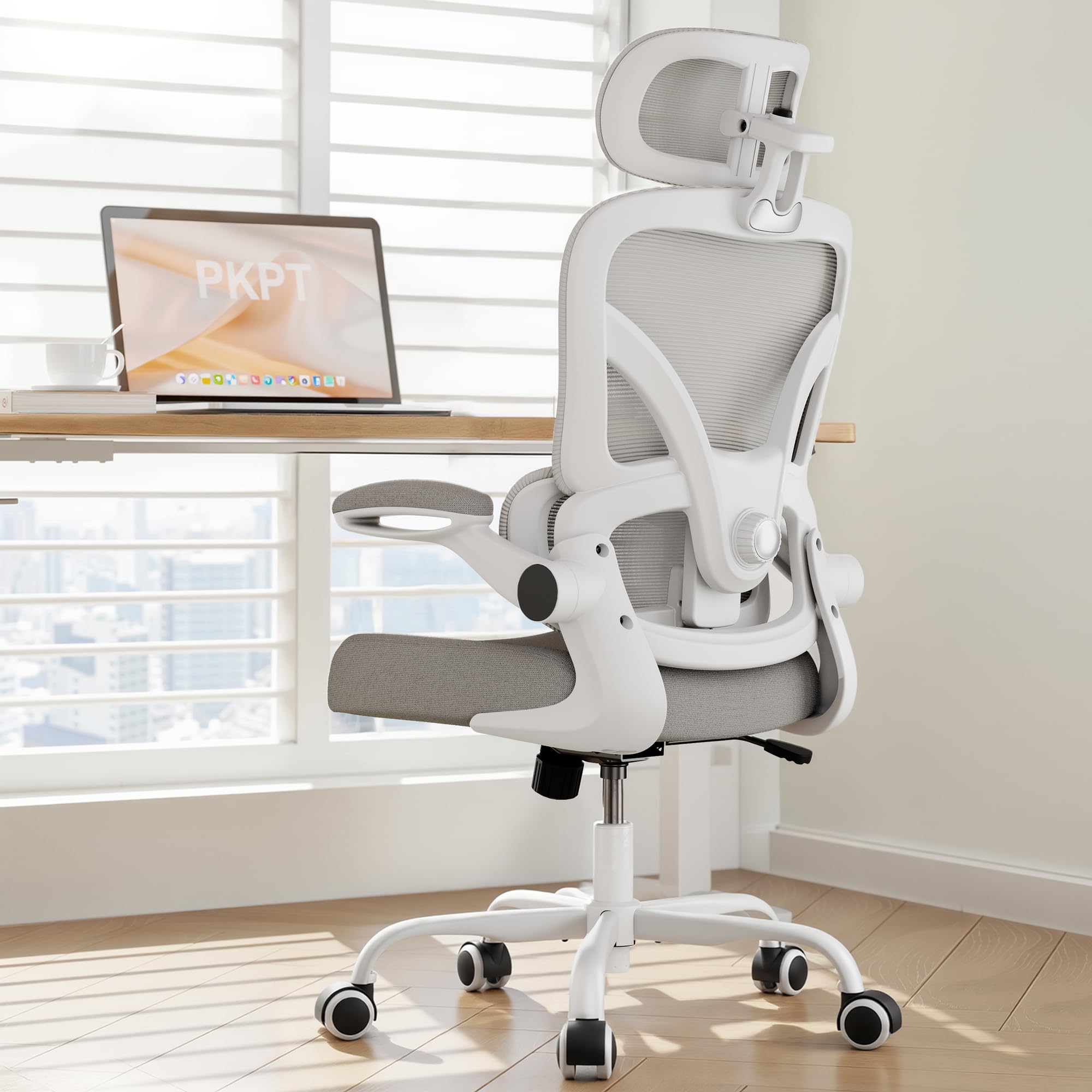 PKPT ergonomic chair back mesh for all-day breathability and comfortable support