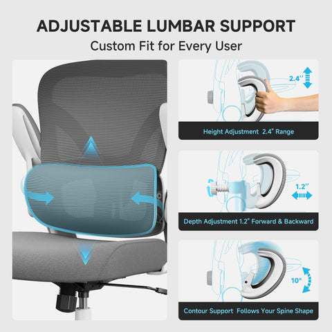 PKPT flip-up armrests save space for compact desks or gaming setups