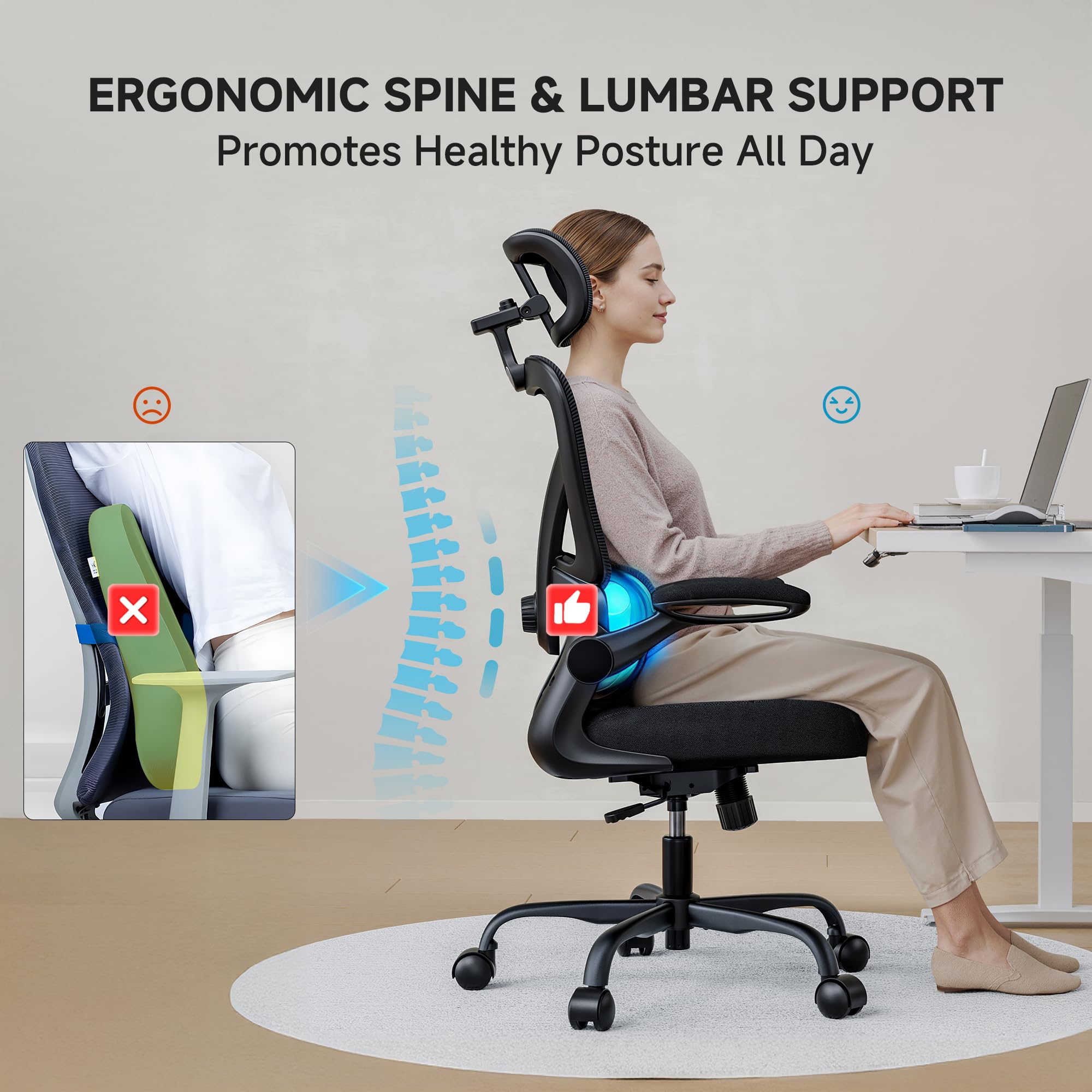 PKPT ergonomic chair ideal for home office and gaming setups.