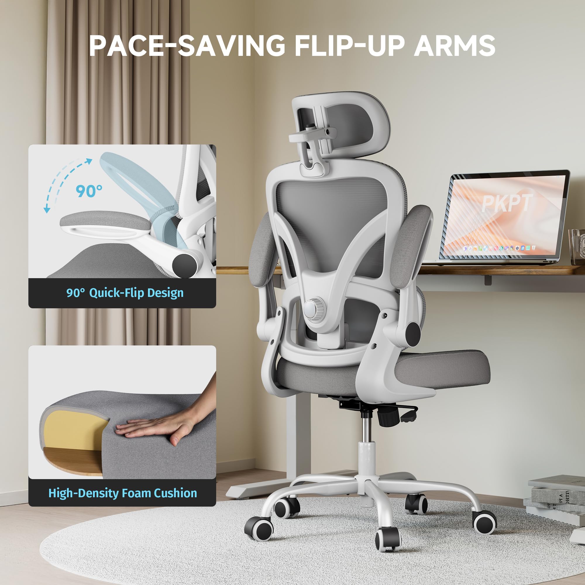 PKPT chair supports up to 330 lbs on a sturdy five-point base