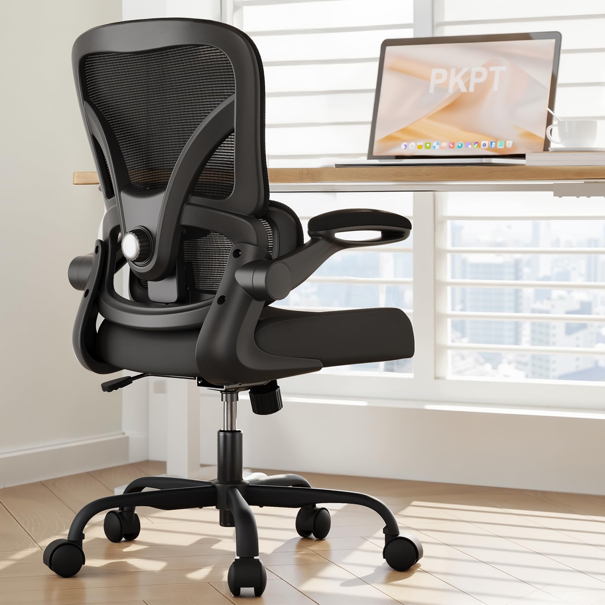 PKPT mesh back rest with breathable design for cool comfort during work