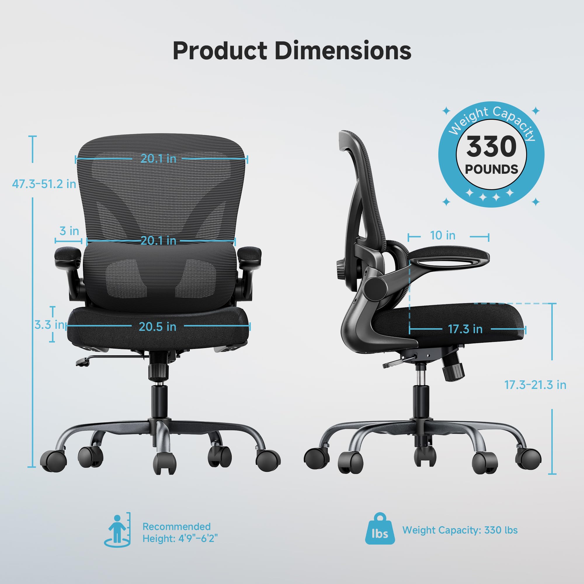 PKPT mesh back features breathable design for airflow and freshness