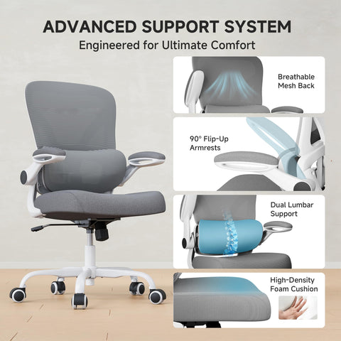 PKPT Mesh Office Chair high-back support keeps shoulders aligned.