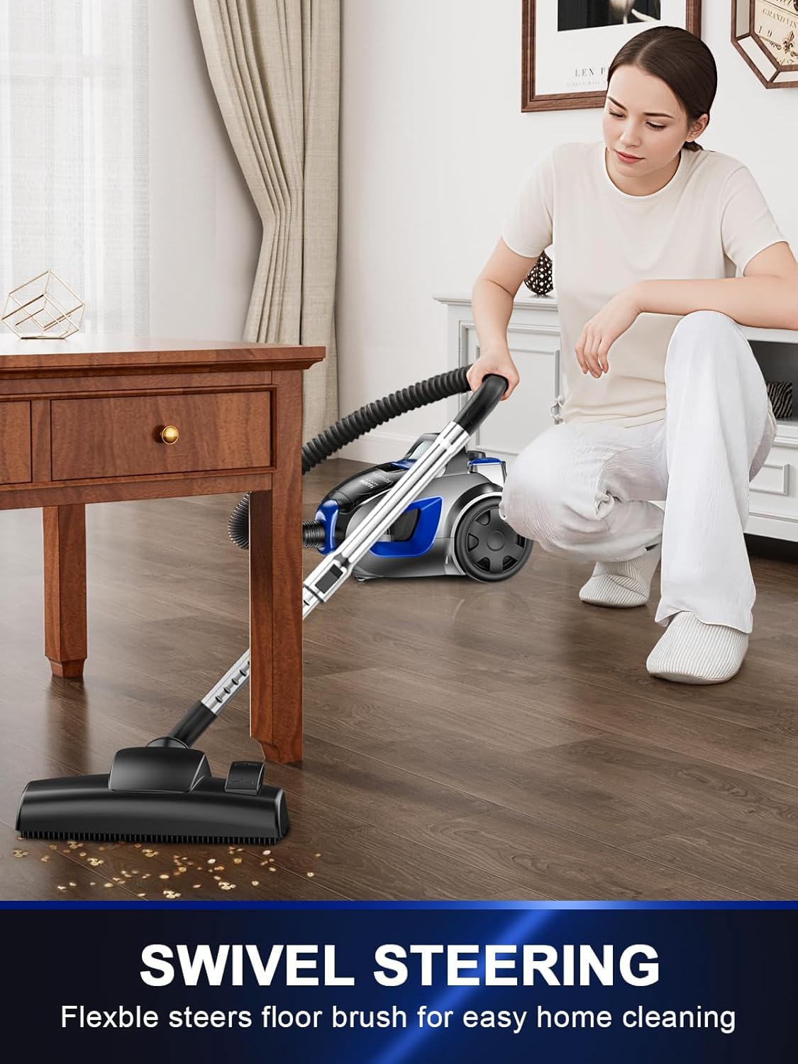 PKUYIE lightweight design and agile steering reach under furniture