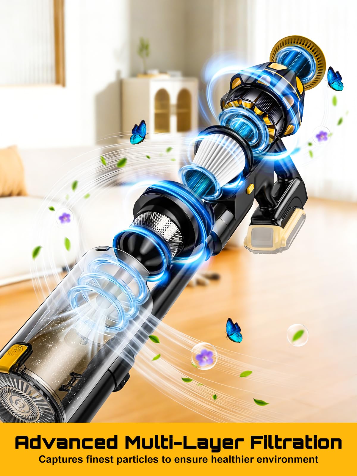 PKUYIE pet hair destroyer lifts long hair from carpets.