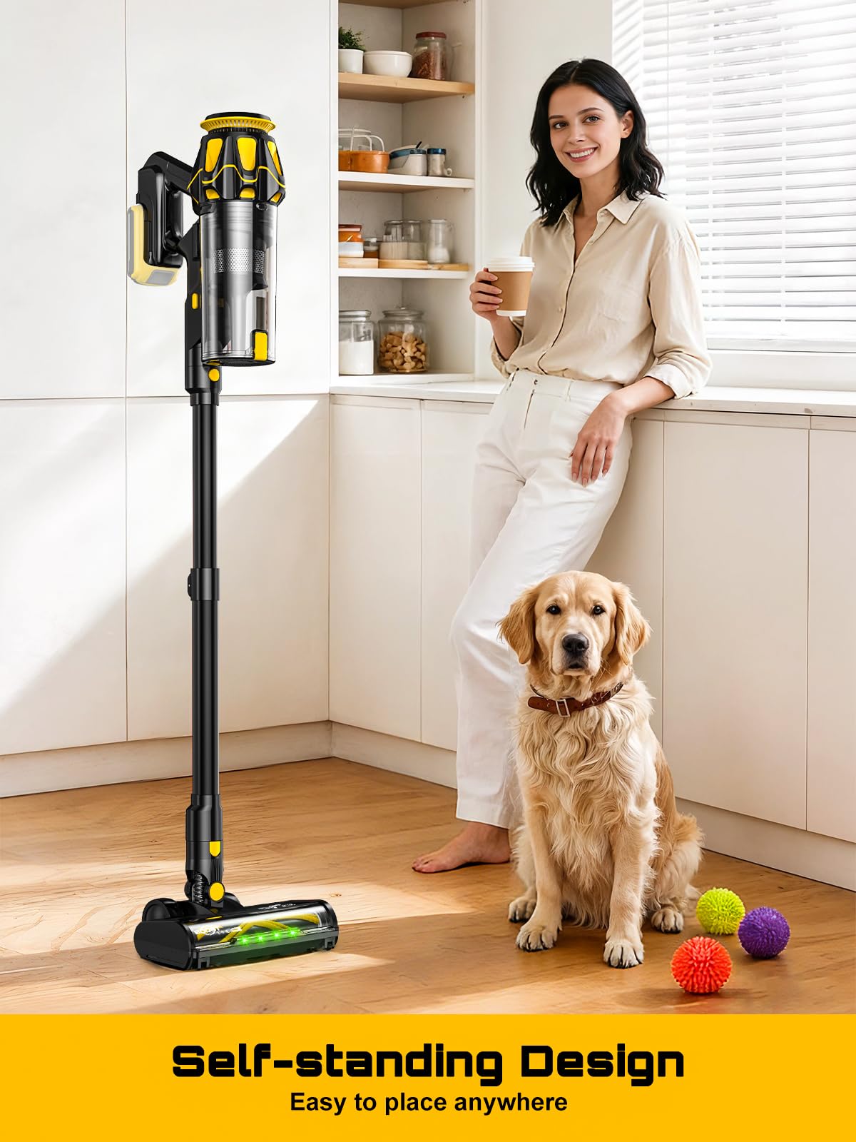 PKUYIE anti-tangle V-shaped brushroll for hair and pet fur removal.