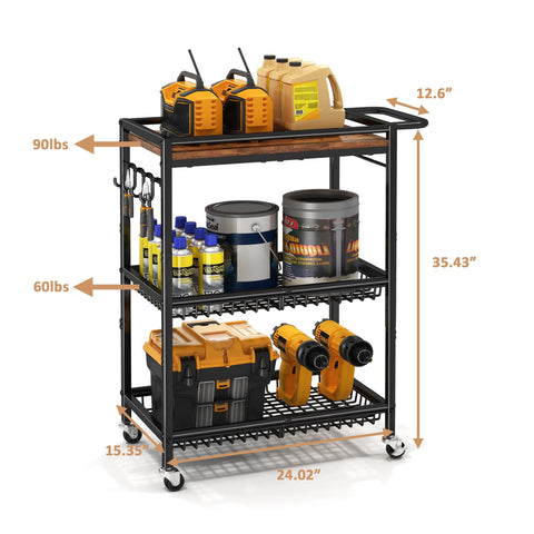 Pkuyres cart with lockable wheels provides secure placement during meal prep