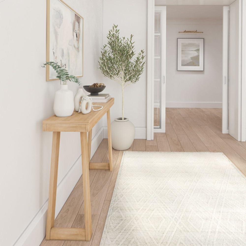 Plank+Beam blonde dining room console table for surface extension.