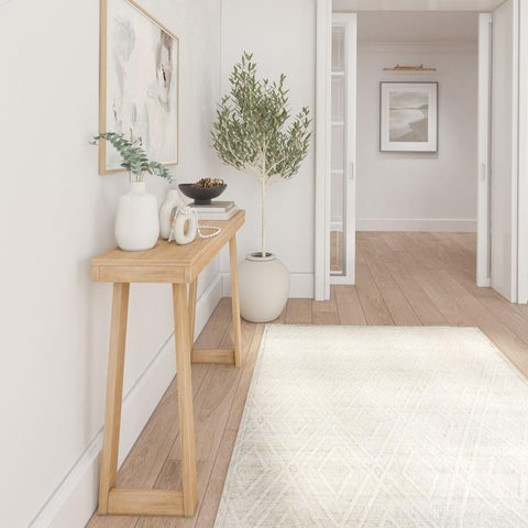 Plank+Beam blonde dining room console table for surface extension.