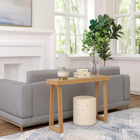 Plank+Beam detailed side view highlights sturdy 32-inch height.
