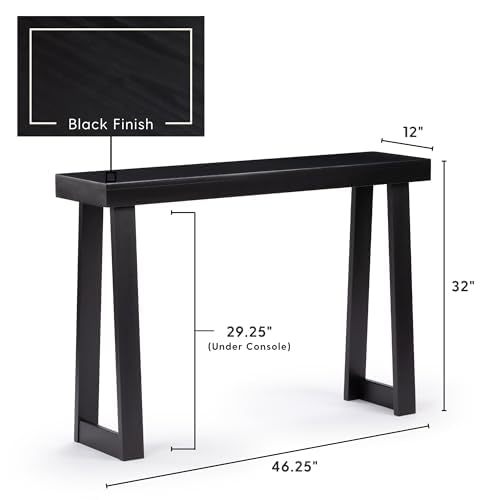 Plank+Beam 46 by 12 by 32 inches dimensions guide room planning.
