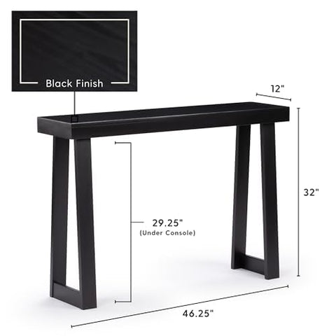 Plank+Beam 46 by 12 by 32 inches dimensions guide room planning.