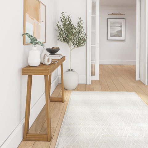 Plank+Beam narrow-entryway table fits tight hallways and foyers.