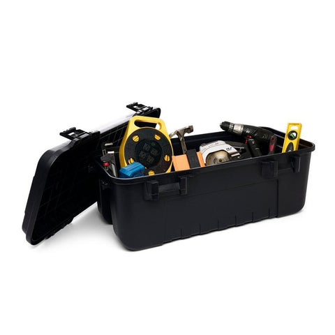 Plano Sportsmans Trunk Large Black lid open reveals roomy interior space