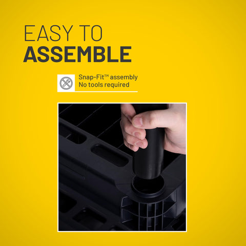 Plano storage shelves offer 200lb total capacity for heavy items.