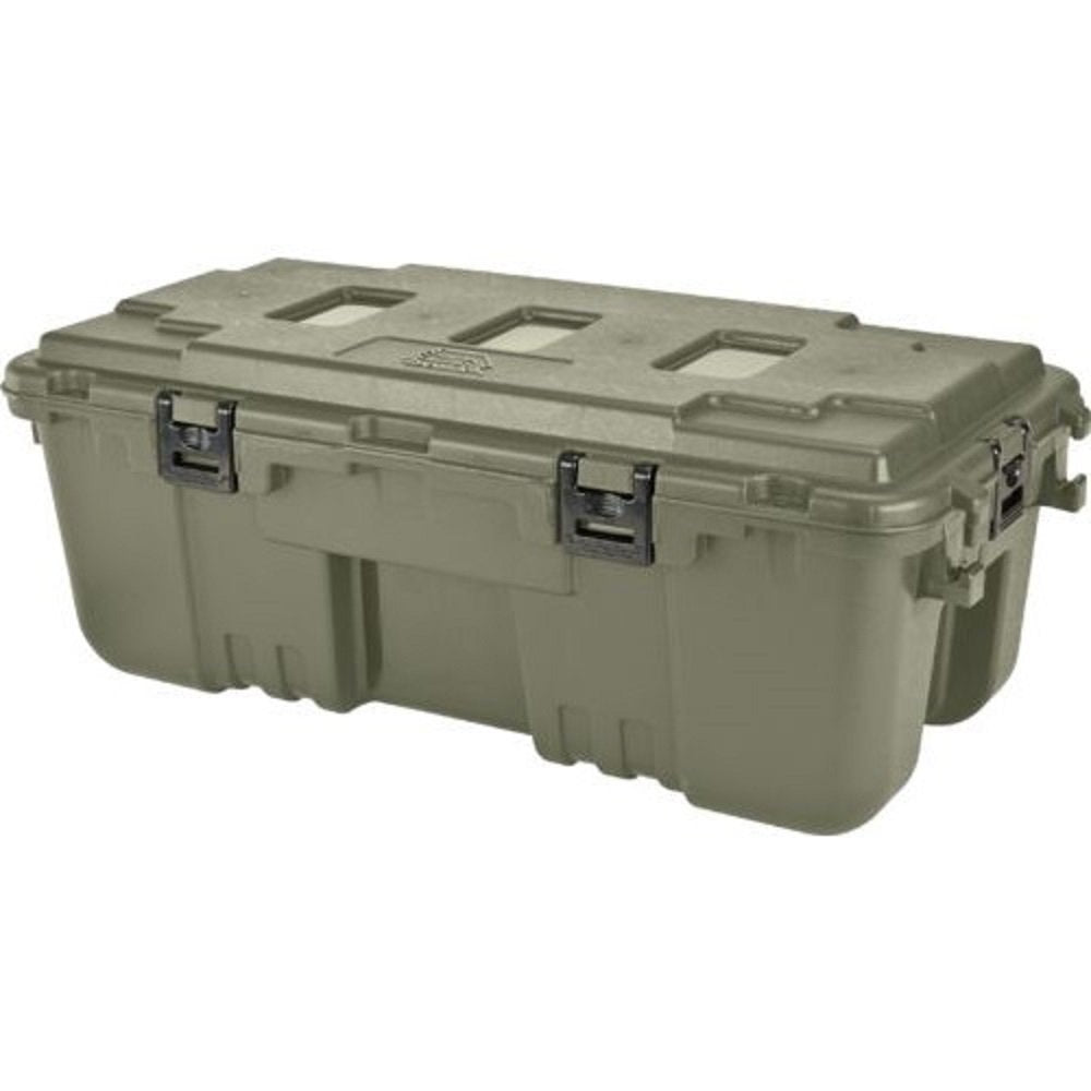 Plano Storage Trunk padlock tabs support secure, airline approved travel.