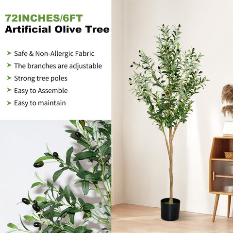 Plantsworld olive tree leaves and fruit provide lifelike indoor greenery