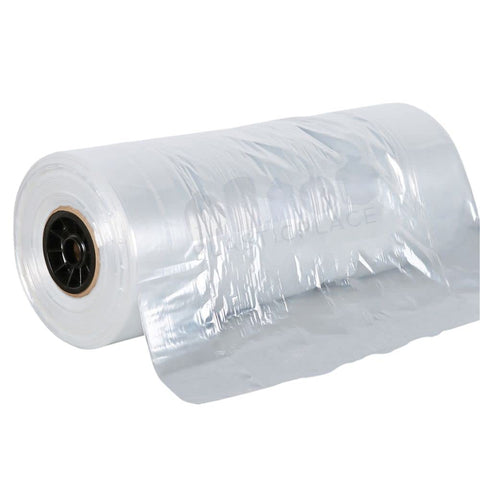 Plasticplace 0.65 mil garment bags on roll with durable tear resistance.