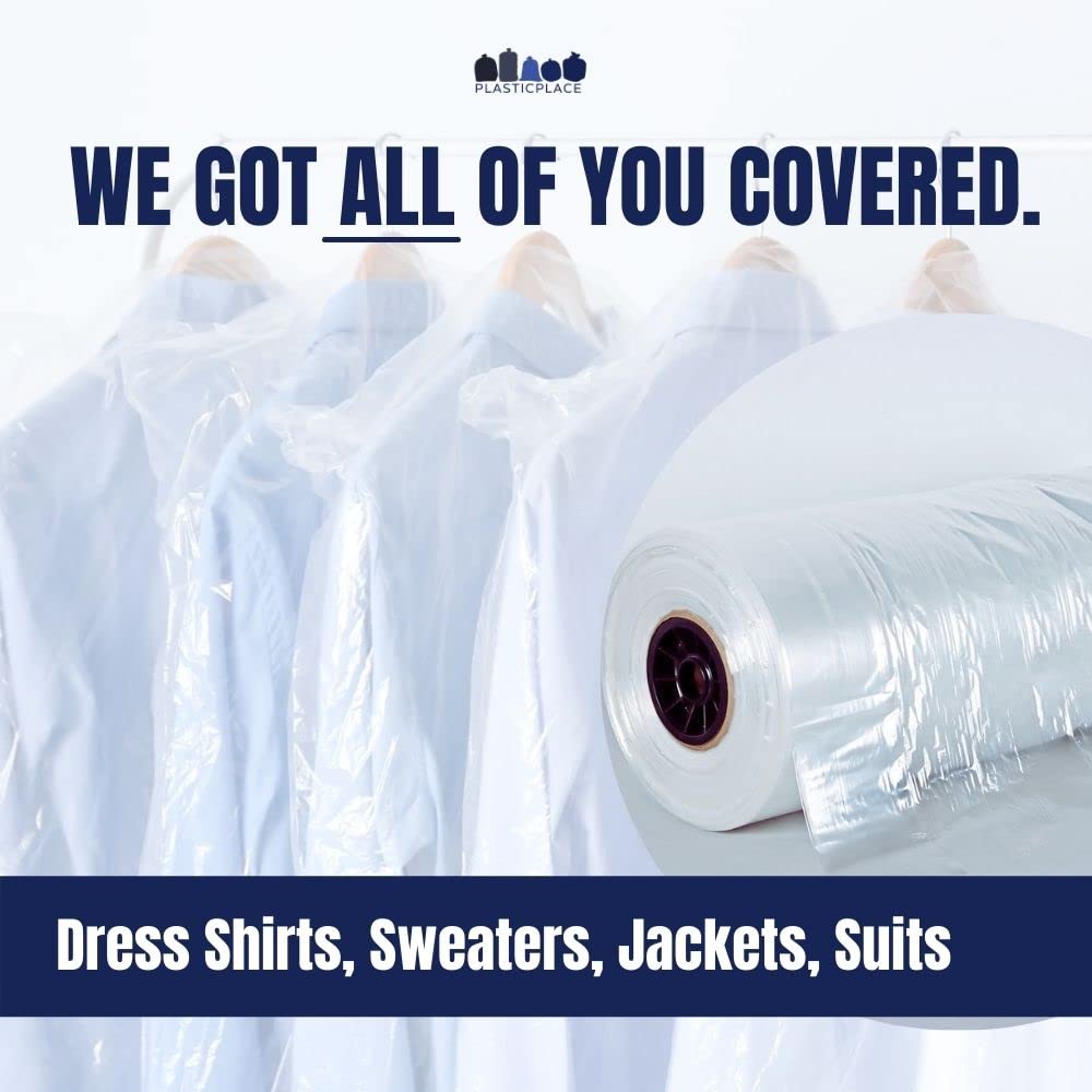 Plasticplace clear garment bags durable core dispenser ease for travel.