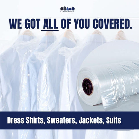 Plasticplace clear garment bags durable core dispenser ease for travel.