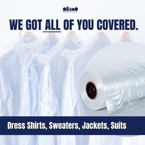 Plasticplace garment bags provide dust and dirt protection for dresses and suits.