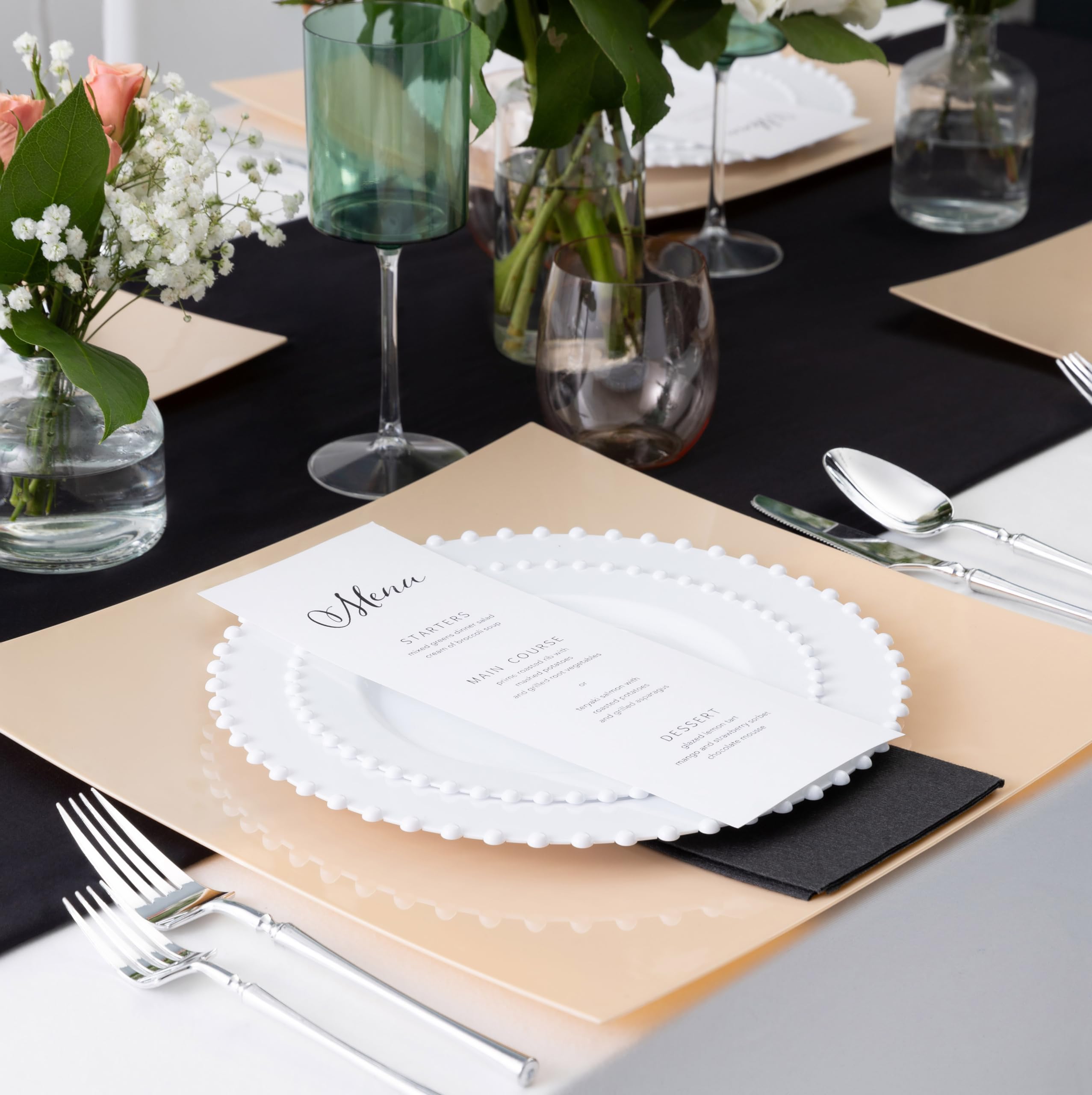PLASTICPRO 10-inch dinner plate for sturdy serving at gatherings.