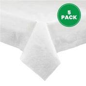 PLASTICPRO tablecloth with plastic back adds water and spill protection.