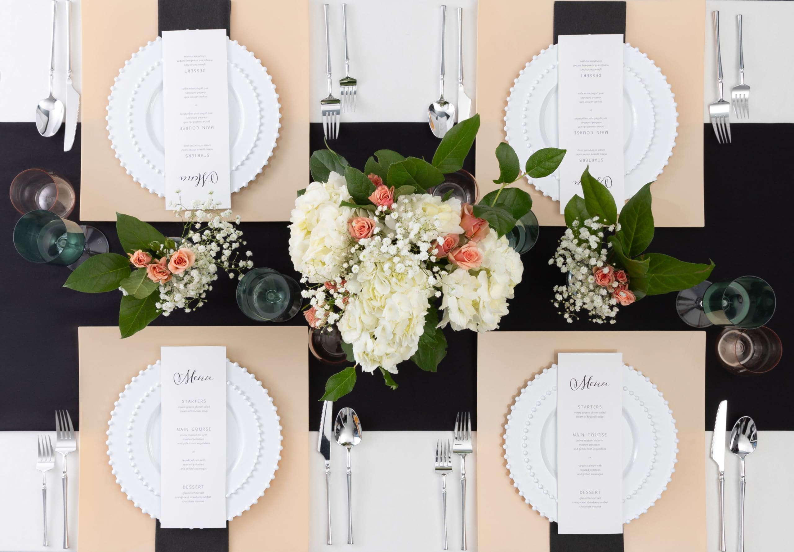 PLASTICPRO white beaded edge plate adds classy flair to tables.
