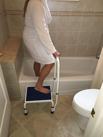 Platinum Health AdjustaStep Deluxe footpads protect floors and reduce slipping.