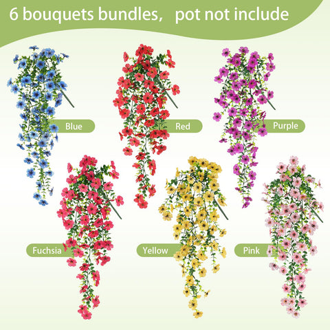 Playieer purple outdoor flower bundle adds lasting elegance to planters.