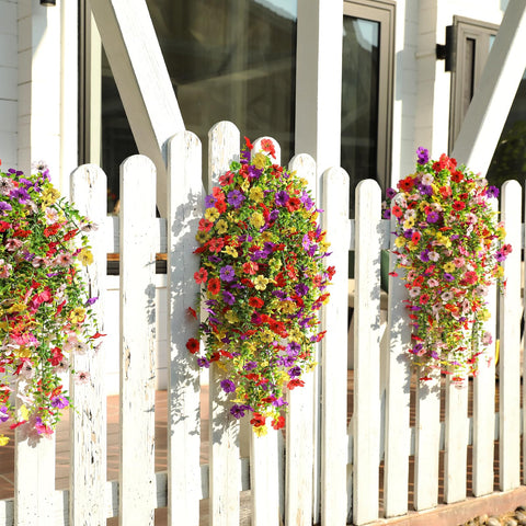 Playieer outdoor artificial yellow bundle with eucalyptus leaves, adds bright garden accents.