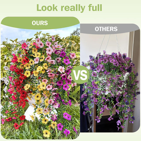 Playieer purple artificial flower bundle brings rich contrast to patio arrangements