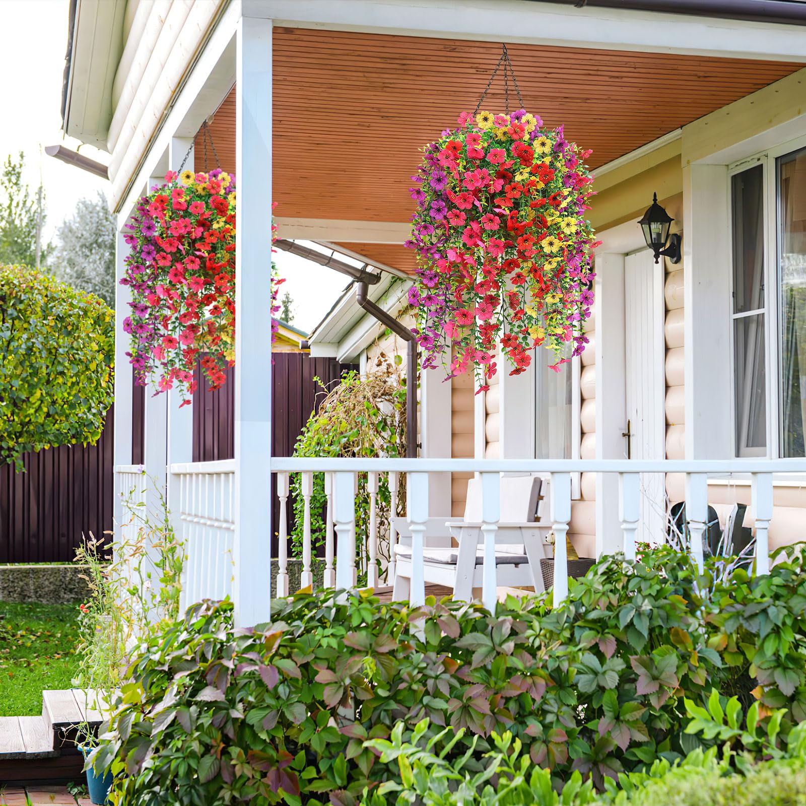 Playieer hanging planter setup outdoors ready for stylish porch decoration.