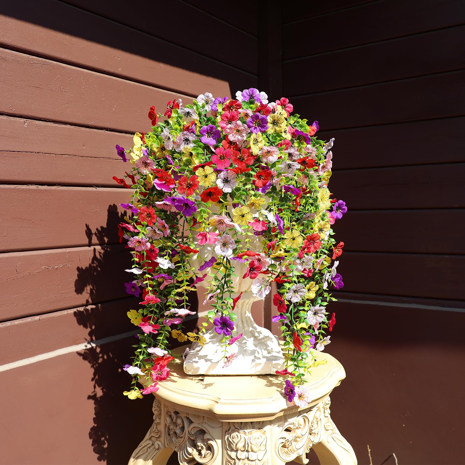 Playieer colorful bouquets enhance patios and balconies with ease.