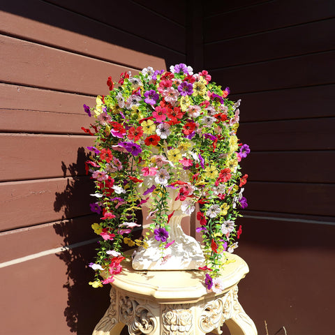 Playieer colorful bouquets enhance patios and balconies with ease.