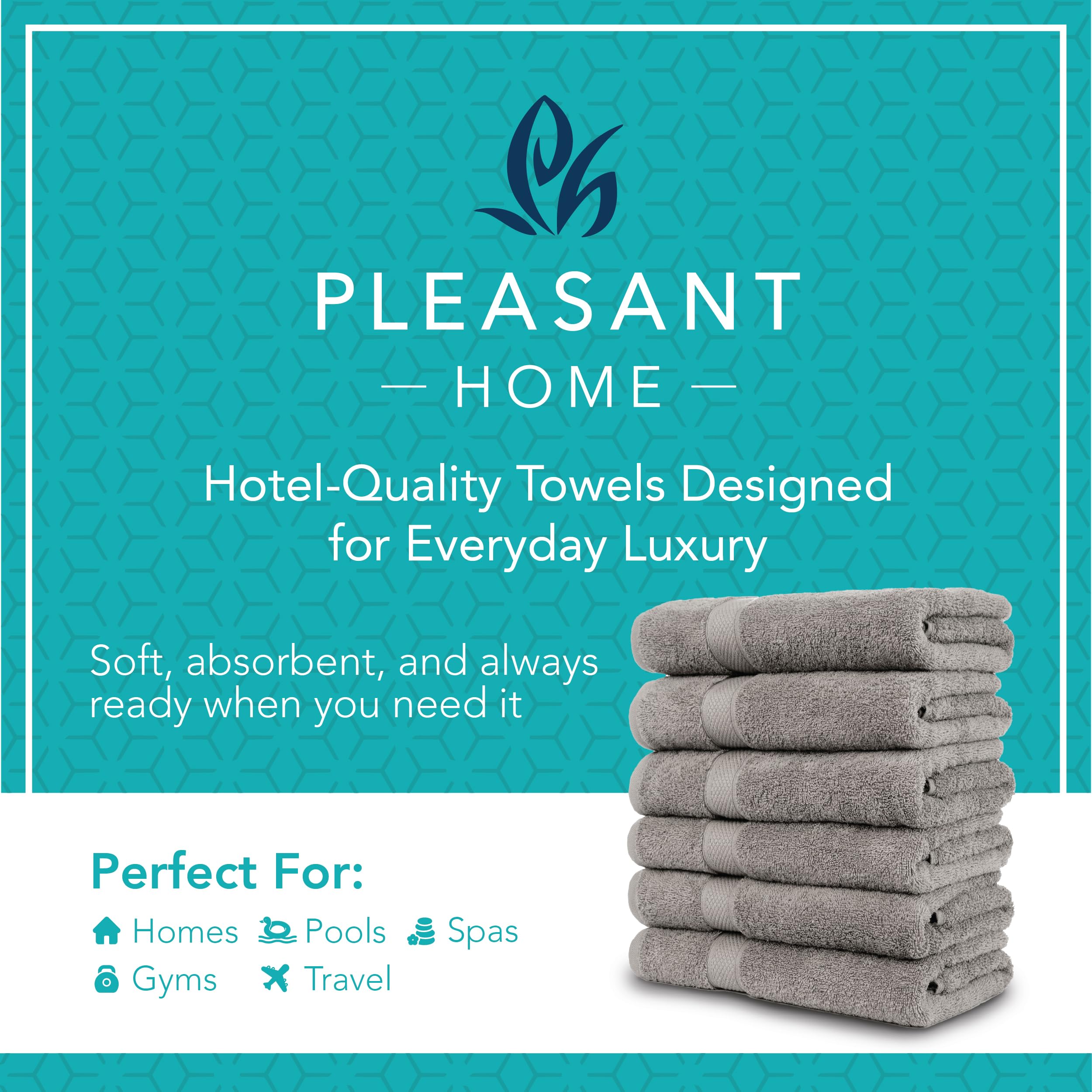 Pleasant Home 515 GSM cotton towels with plush feel and strong absorption.